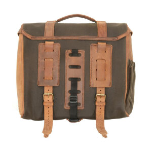 Longride, Classic waxed cotton saddlebag. Khaki