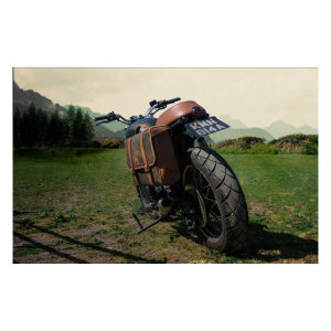 Longride, Classic waxed cotton saddlebag. Khaki