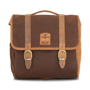 Longride, Classic waxed cotton saddlebag. Marron Brown