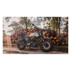 Longride, Old Chopper waxed cotton saddlebag. Khaki