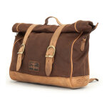 Longride, Old Chopper waxed cotton saddlebag. Marron Brown