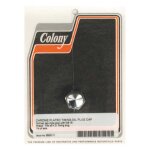 Colony, timing/drain plug. Cap style. Chrome