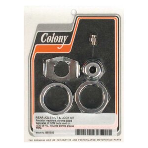 Colony rear axle nut & lock kit
