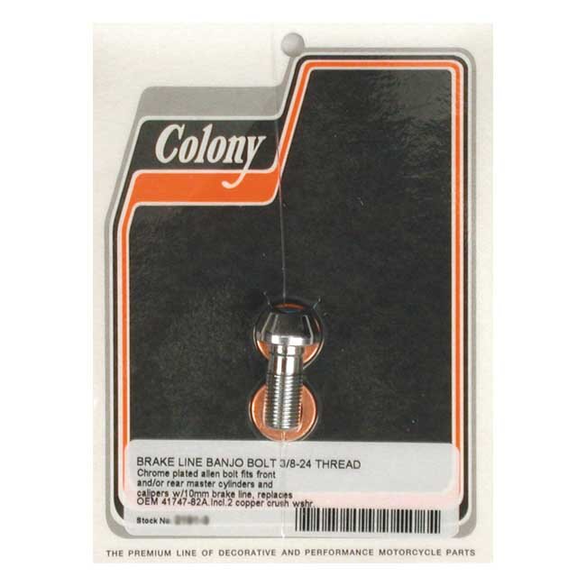Colony banjo bolts, 3/8-24