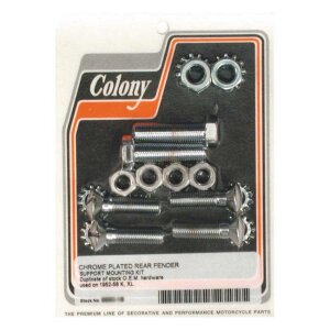 Colony, rear fender mount kit. Chrome