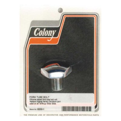 Colony, 41mm fork tube cap bolt. Domed. Chrome