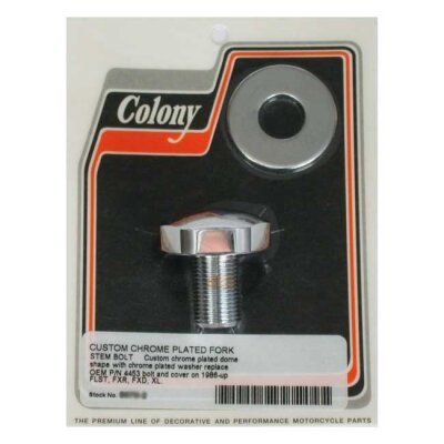 Colony, fork stem bolt & washer set. Chrome