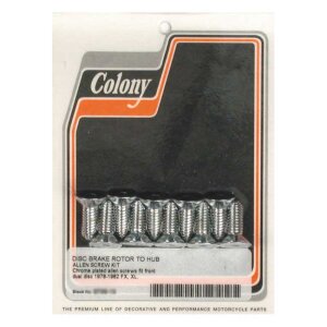 Colony, front brake rotor bolt kit. Chrome