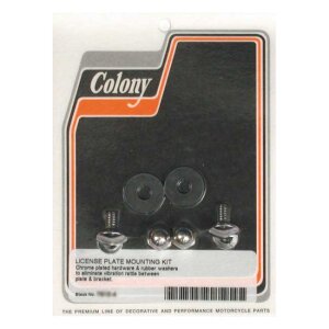 Colony license plate mount kit. Acorn. Chrome
