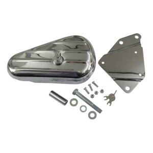 Softail ribbed tool box kit, right side. Chrome