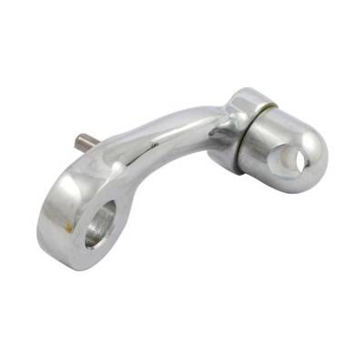 XL Sportster rider foot peg bracket, left. Chrome
