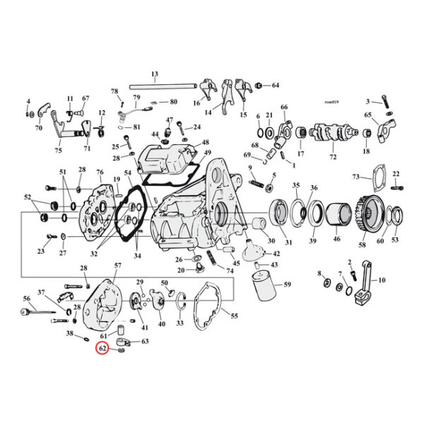 Retaining ring, clutch release lever stud | Lieferumfang: Nur ein Teil des abgebildeten Artikels.
