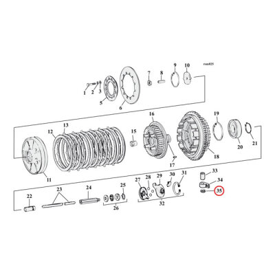 Retaining ring, clutch release lever stud | Lieferumfang: Nur ein Teil des abgebildeten Artikels.