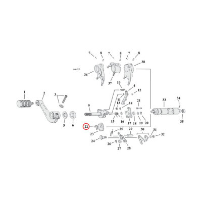 Retaining ring, clutch release lever stud | Lieferumfang: Nur ein Teil des abgebildeten Artikels.
