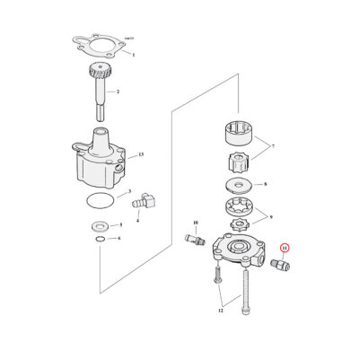 Oil line fitting, straight. Chrome | Lieferumfang: Nur ein Teil des abgebildeten Artikels.