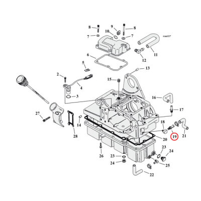 Oil line fitting, straight. Chrome | Lieferumfang: Nur ein Teil des abgebildeten Artikels.