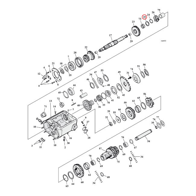 Washer, transmission mainshaft 2nd & 3rd gear -.005" | Lieferumfang: Nur ein Teil des abgebildeten Artikels.