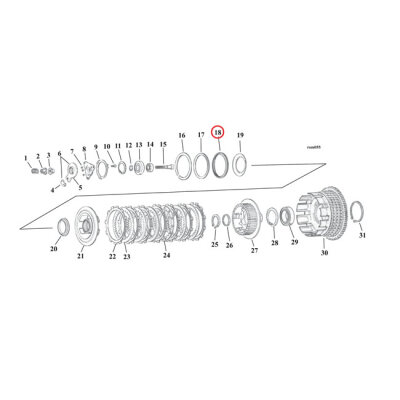 CLUTCH SPRING SEAT, CENTER | Lieferumfang: Nur ein Teil des abgebildeten Artikels.