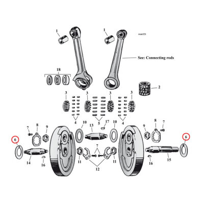 Flywheel washer SV, .094" (outside) | Lieferumfang: Nur ein Teil des abgebildeten Artikels.