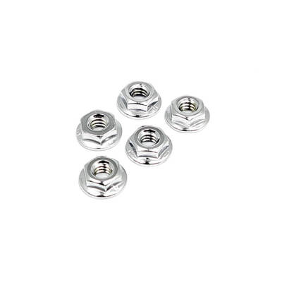 M6 x 1.0 flanged nut chrome | Lieferumfang: Nur ein Teil des abgebildeten Artikels.