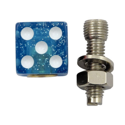 Trik Topz license plate mounts Dice blue glitter | Lieferumfang: Nur ein Teil des abgebildeten Artikels.