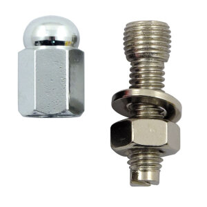 Trik Topz license plate mounts Alloy hex domed silver | Lieferumfang: Nur ein Teil des abgebildeten Artikels.