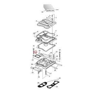 Cometic, middle rocker cover gasket. Rubber | Lieferumfang: Nur ein Teil des abgebildeten Artikels.