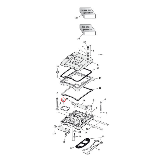 Cometic, middle rocker cover gaskets. Cork | Lieferumfang: Nur ein Teil des abgebildeten Artikels.