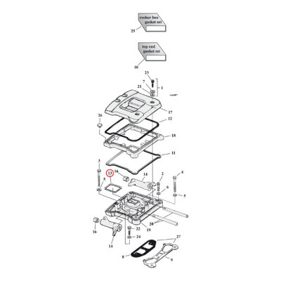 Cometic, middle rocker cover gaskets. Cork | Lieferumfang: Nur ein Teil des abgebildeten Artikels.