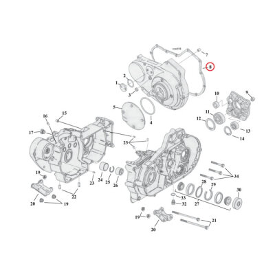 Cometic, gasket primary cover. .060" AFM | Lieferumfang: Nur ein Teil des abgebildeten Artikels.
