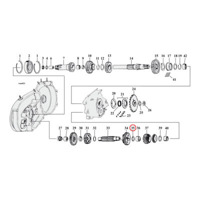 Thrust washer, countershaft 1st gear .056" | Lieferumfang: Nur ein Teil des abgebildeten Artikels.
