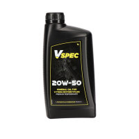 Vspec, 20W50 (mineral) motor oil. 1 liter bottle.