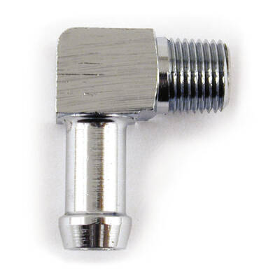 Oil line fitting, 90 degree. 1/8-27 NPT to 5/16". Chrome | Lieferumfang: Nur ein Teil des abgebildeten Artikels.