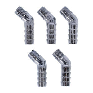 Oil line fitting, 45 degree. 1/8"-27 NPT to 3/8". Chrome | Lieferumfang: Nur ein Teil des abgebildeten Artikels.