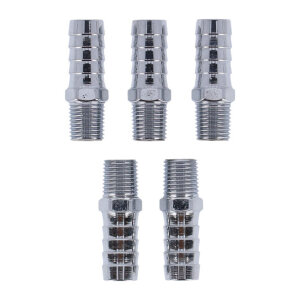 Oil line fitting, straight. 1/4" NPT to 1/2" hose. Chrome | Lieferumfang: Nur ein Teil des abgebildeten Artikels.