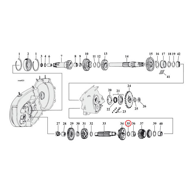 Thrust washer, 1st gear countershaft .050" | Lieferumfang: Nur ein Teil des abgebildeten Artikels.
