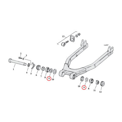 BEARING SPACER, INNER. SWINGARM | Lieferumfang: Nur ein Teil des abgebildeten Artikels.