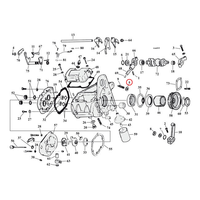 Jam nut, shift arm adjuster screw | Lieferumfang: Nur ein Teil des abgebildeten Artikels.