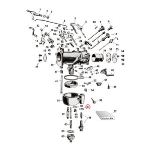 Samwel, washer seal, needle valve cap Linkert | Lieferumfang: Nur ein Teil des abgebildeten Artikels.