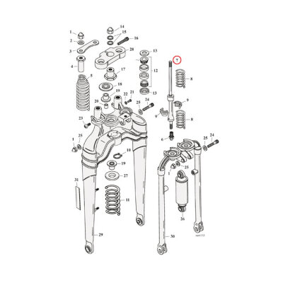 SPRING ROD ASSEMBLY, SOFTAIL SPRINGER | Lieferumfang: Nur ein Teil des abgebildeten Artikels.