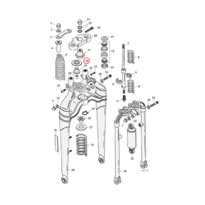 Spring cup rebound spring, softail sprin | Lieferumfang: Nur ein Teil des abgebildeten Artikels.