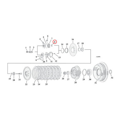 Retaining ring, external. Clutch release ramp | Lieferumfang: Nur ein Teil des abgebildeten Artikels.