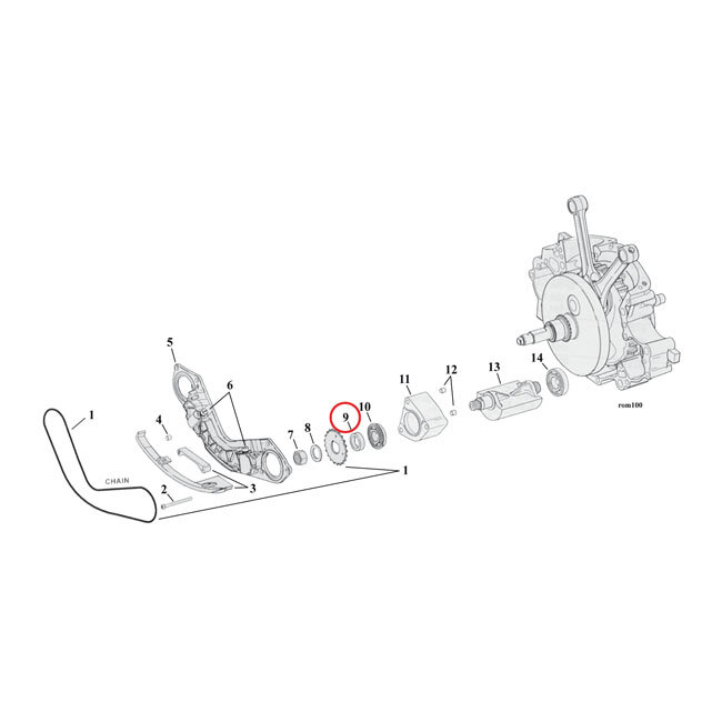 Spacer, balancer sprocket .140" | Lieferumfang: Nur ein Teil des abgebildeten Artikels.