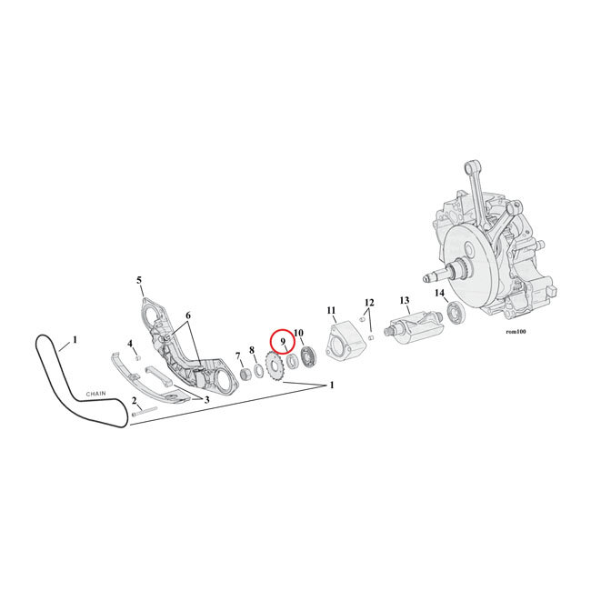 Spacer, balancer sprocket .210" | Lieferumfang: Nur ein Teil des abgebildeten Artikels.