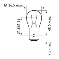 Philips ExtraDuty taillight light bulb P21/5W