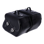 Longride, Heritage waxed cotton saddlebags. Black