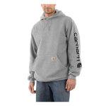 Carhartt Sleeve logo hoodie grey/black Size 2XL