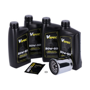 MCS, engine oil service kit. 20W50 Mineral, 99-16 FLT/Touring; 09-16 Trike