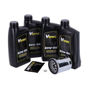 MCS, engine oil service kit. 20W50 Synthetic, 99-16 FLT/Touring; 09-16 Trik