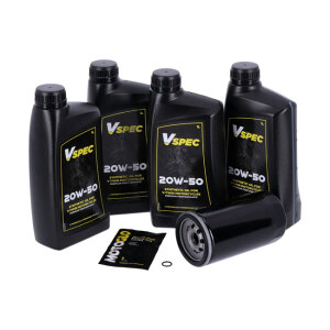 MCS, engine oil service kit. 20W50 Synthetic, 91-98 Dyna